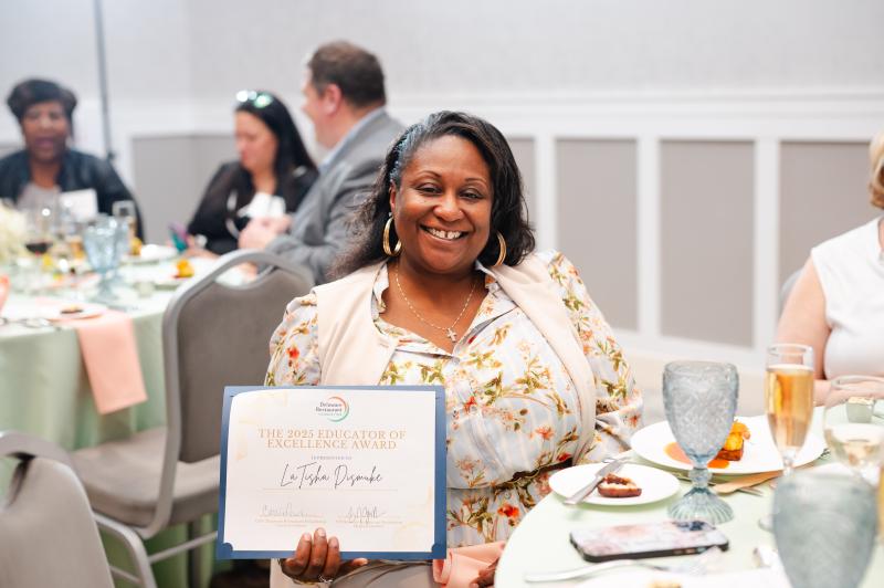 At its annual dinner, the Delaware Restaurant Foundation recognized Culinary Instructor/Chef LaTisha Dismuke of Cape Henlopen High School as the 2025 Educator of Excellence, honoring her outstanding leadership, mentorship and commitment to student success. SUBMITTED PHOTOS